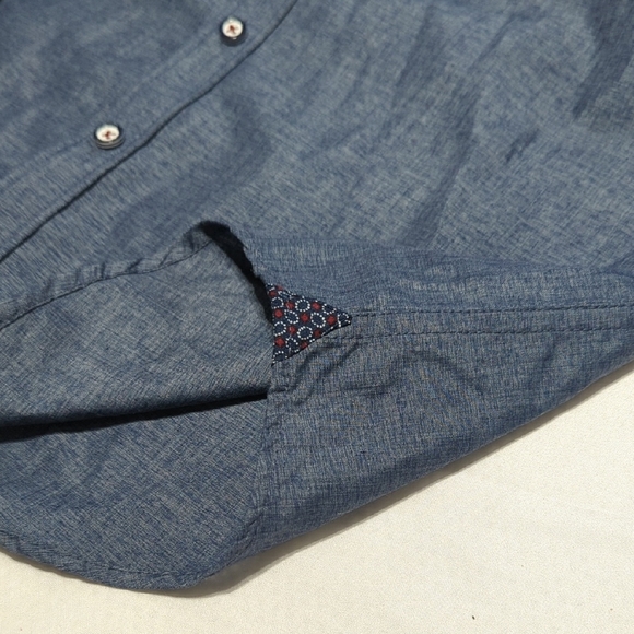 Elegant Denim Blue Casual Shirt for Men - Picture 10 of 13